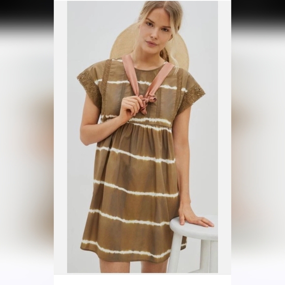 COREY LYNN CALTER Brigid Tunic Dress In Moss. Size Small - Picture 3 of 16